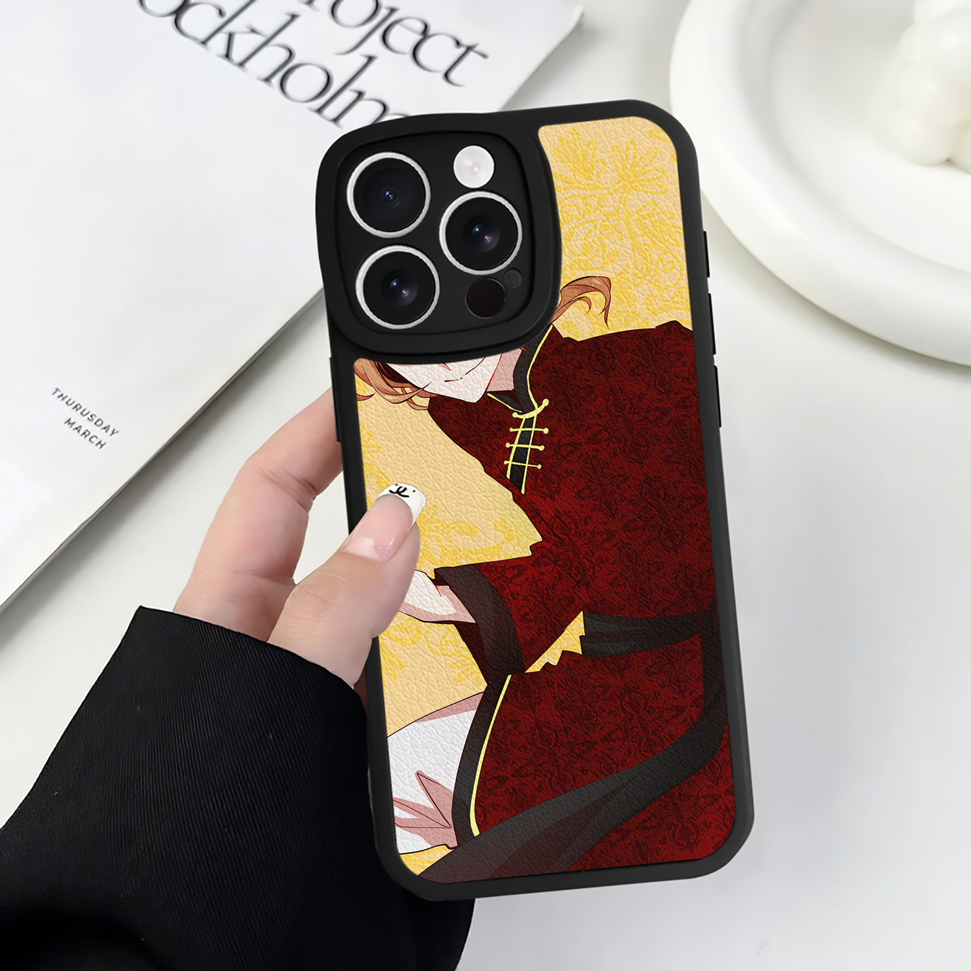 （画像用） 文豪ストレイドッグス Bungo Stray Dogs 【iPhone 16シリーズ対応】シリコンスマホケース（レザー調） 材質：シリコン